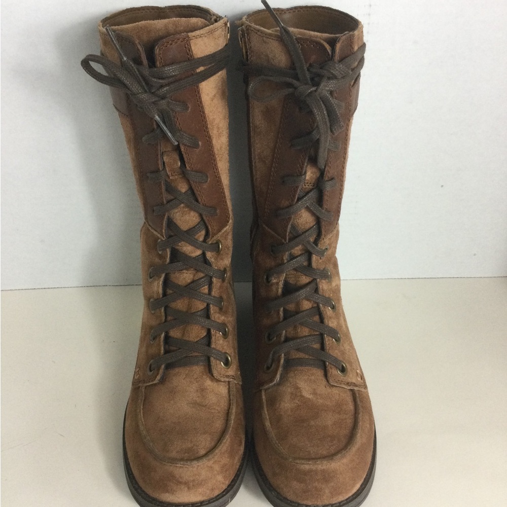 THE NORTH FACE BRIDGETON LACE UP MID CALF SUEDE & LEATHER BOOTS  US SIZE 6